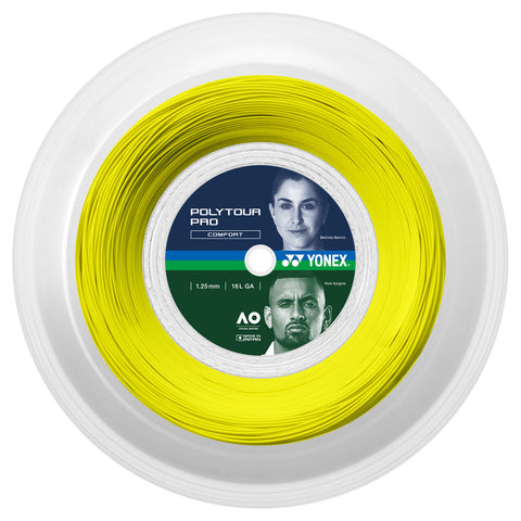 Yonex PolyTour Pro 1.25 200m Tennis String Reel - Flash Yellow