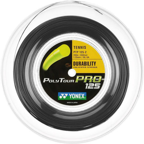 Yonex PolyTour Pro 1.25 200m Tennis String Reel - Carbon